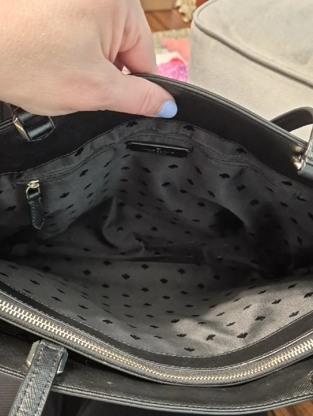 KATE SPADE Staci Large Black Leather Laptop Tote Bag - Picture 11 of 13